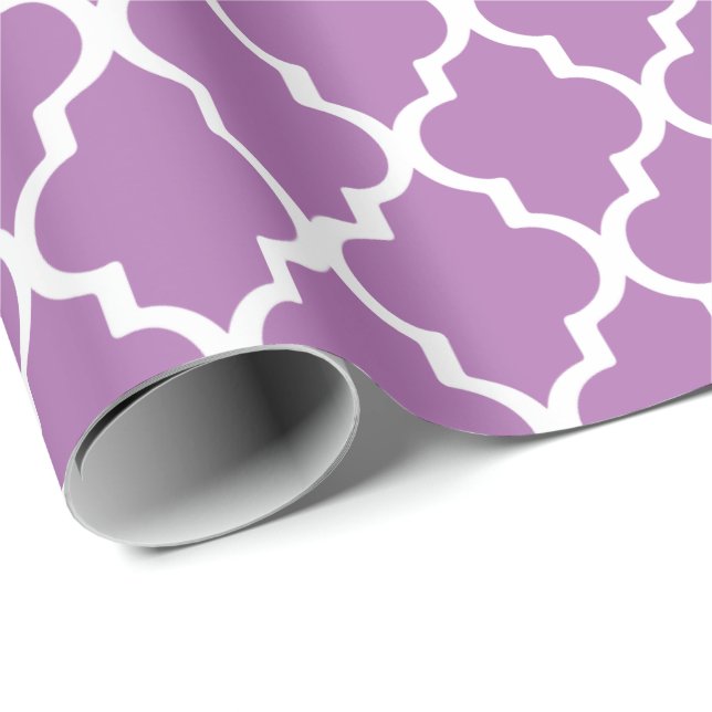 Presente Papel de envolvimento de Quatrefoil - orquídea (Ponta do rolo)