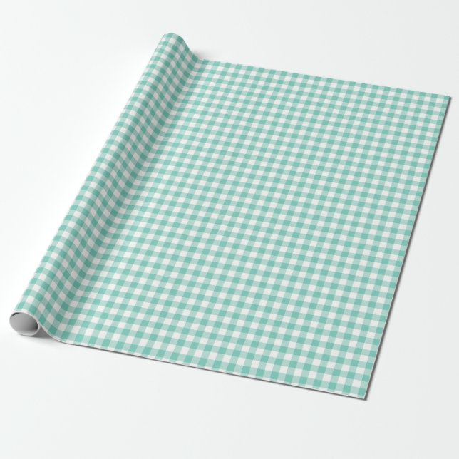 Presente Papel de envolvimento de turquesa do guingão (Desenrolado)