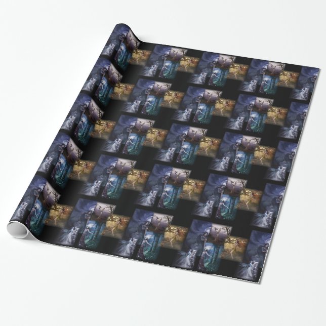 Presente Papel de envolvimento de Wiccan (Desenrolado)