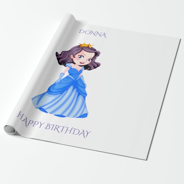 Presente Papel de envolvimento do aniversário da princesa. (Desenrolado)