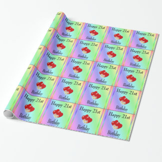 Presente Papel de envolvimento do aniversário de 21 anos