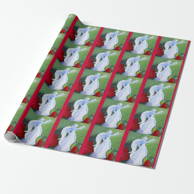 Presente Papel de envolvimento do anjo do Natal (Desenrolado)