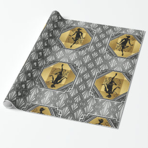 Presente Papel de envolvimento do art deco do Flapper de