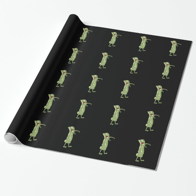 Presente Papel de envolvimento do bacon do zombi! (Desenrolado)