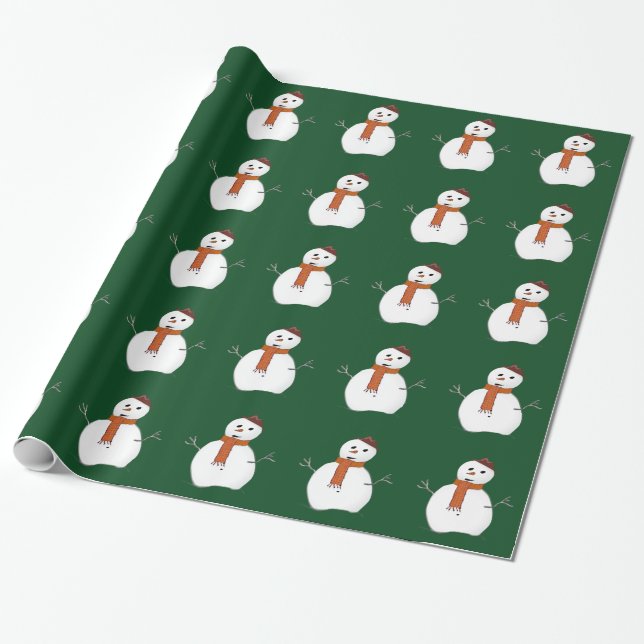 Presente Papel de envolvimento do boneco de neve (Desenrolado)