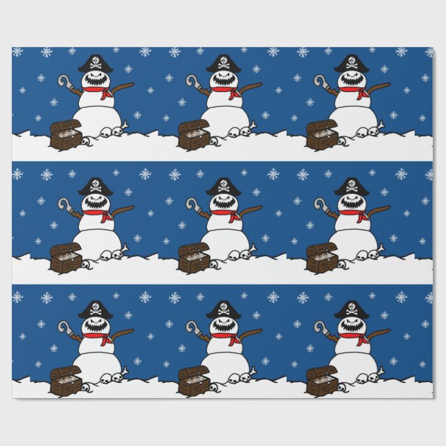 Presente Papel de envolvimento do boneco de neve do pirata (Aberto)