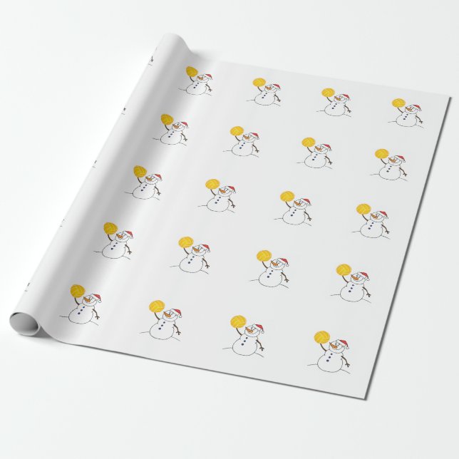 Presente Papel de envolvimento do boneco de neve do pólo (Desenrolado)