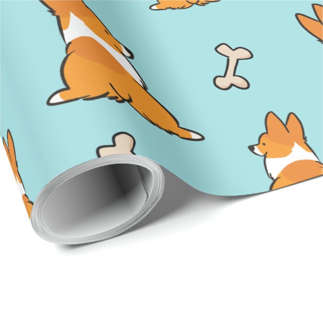 Presente Papel de envolvimento do bumbum do Corgi (Ponta do rolo)