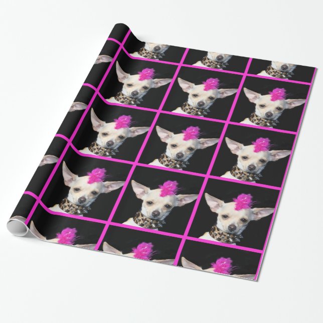 Presente Papel de envolvimento do cão da chihuahua do punk (Desenrolado)