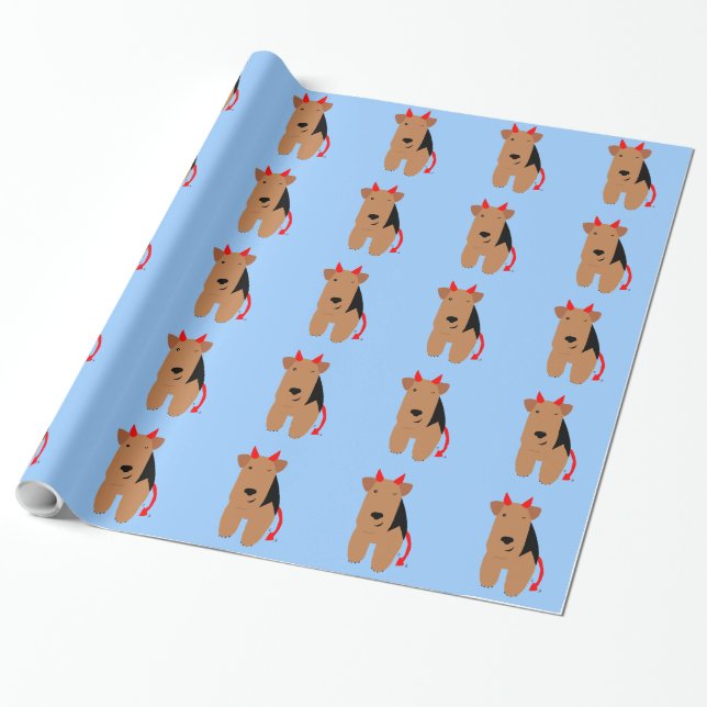 Presente Papel de envolvimento do cão de diabo (Desenrolado)