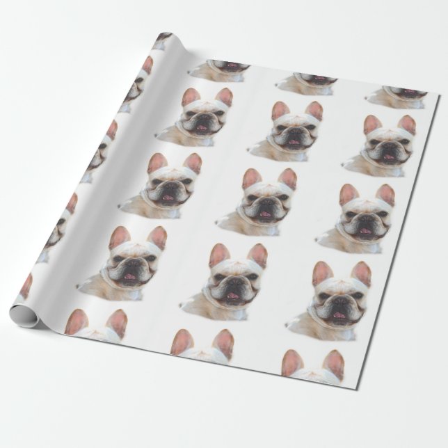 Presente Papel de envolvimento do cão do buldogue francês (Desenrolado)