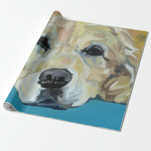 Presente Papel de envolvimento do cão do golden retriever