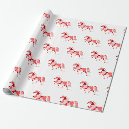 Presente Papel de envolvimento do cavalo do coração do dia