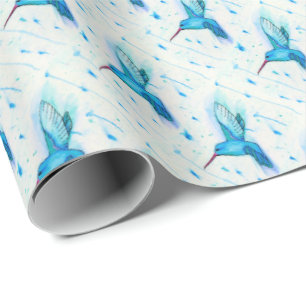 Presente Papel de envolvimento do colibri