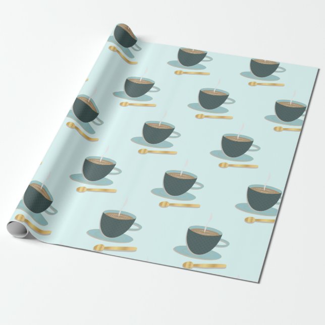 Presente Papel de envolvimento do copo e dos pires de chá (Desenrolado)
