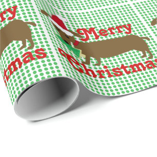Presente Papel de envolvimento do Dachshund do Feliz Natal