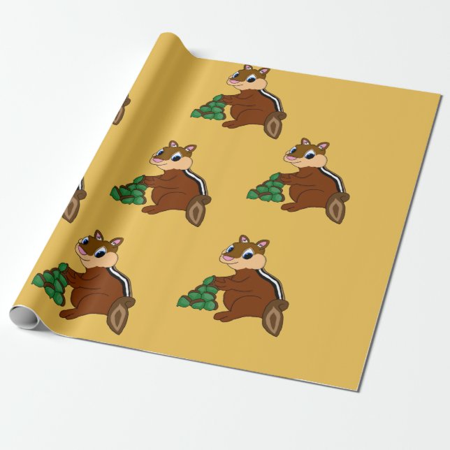 Presente Papel de envolvimento do design do Chipmunk (Desenrolado)