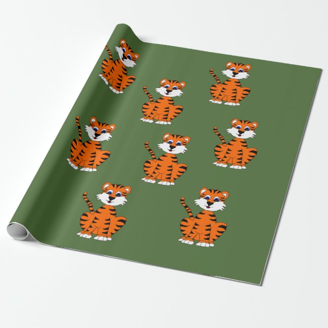 Presente Papel de envolvimento do design do tigre (Desenrolado)