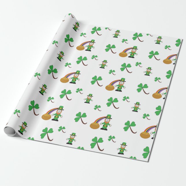 Presente Papel de envolvimento do Dia de São Patrício (Desenrolado)