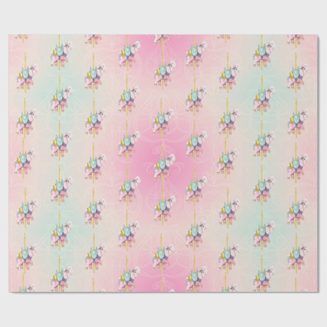 Presente Papel de envolvimento do elefante do carrossel dos (Aberto)