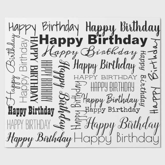 Presente Papel de envolvimento do feliz aniversario (Aberto)