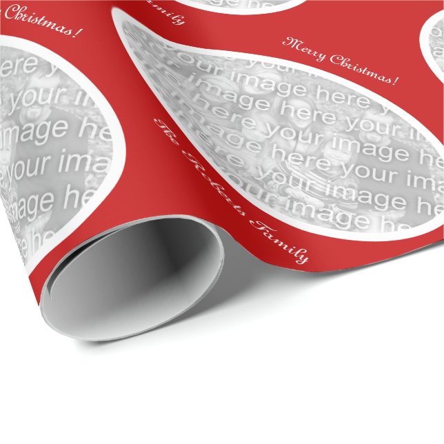 Presente Papel de envolvimento do Feliz Natal com foto (Ponta do rolo)