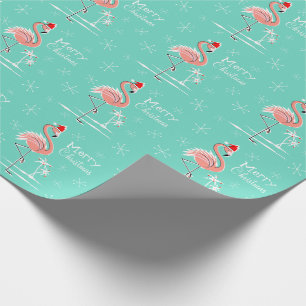 Presente Papel de envolvimento do Feliz Natal do flamingo
