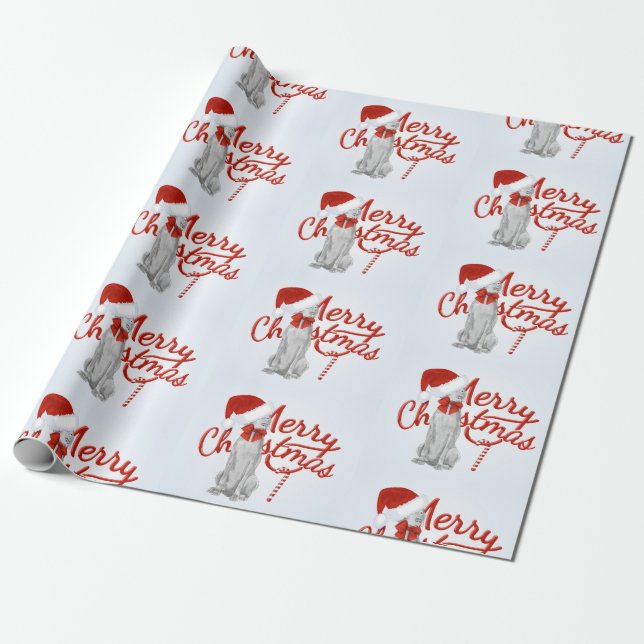 PRESENTE PAPEL DE ENVOLVIMENTO DO FELIZ NATAL WEIMARANER (Desenrolado)