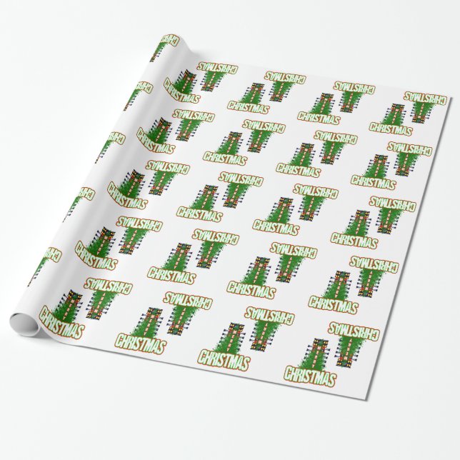 Presente Papel de envolvimento do feriado da árvore do (Desenrolado)