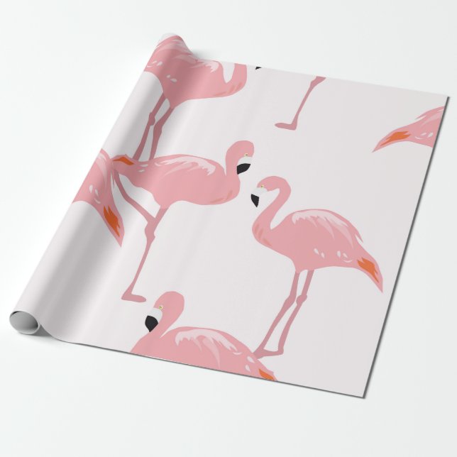 Presente Papel de envolvimento do flamingo (Desenrolado)