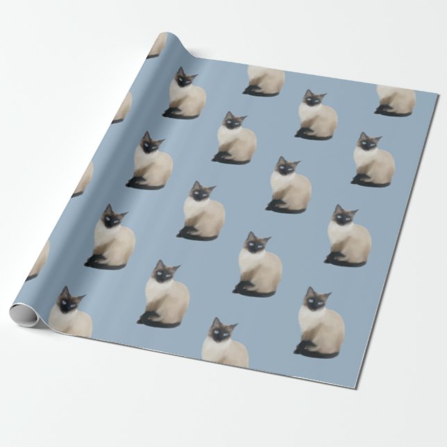 Presente Papel de envolvimento do gato Siamese (Desenrolado)