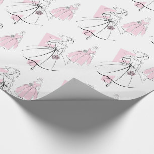 Presente Papel de envolvimento do grupo do rosa da noiva da