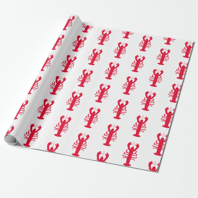 Presente Papel de envolvimento do impressão da lagosta (Desenrolado)