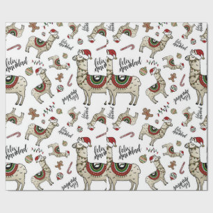 Presente Papel de envolvimento do lama de Feliz Navidad