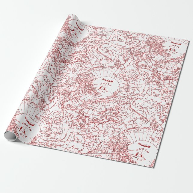 Presente Papel de envolvimento do mapa do papai noel do (Desenrolado)
