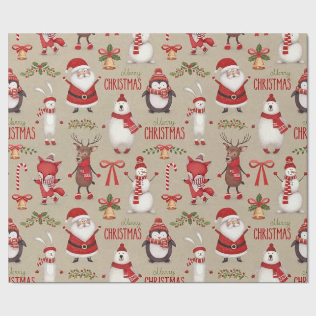 Presente Papel de envolvimento do Natal (Barra)