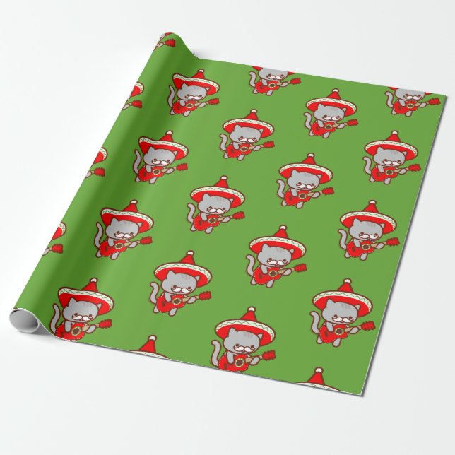 Presente Papel de envolvimento do Natal - CAT de MEOWIACHI (Desenrolado)