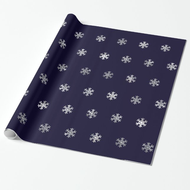 Presente Papel de envolvimento do Natal com flocos de neve (Desenrolado)