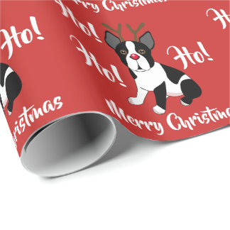 Presente Papel de envolvimento do Natal da rena de Boston