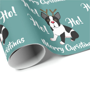 Presente Papel de envolvimento do Natal da rena de Boston