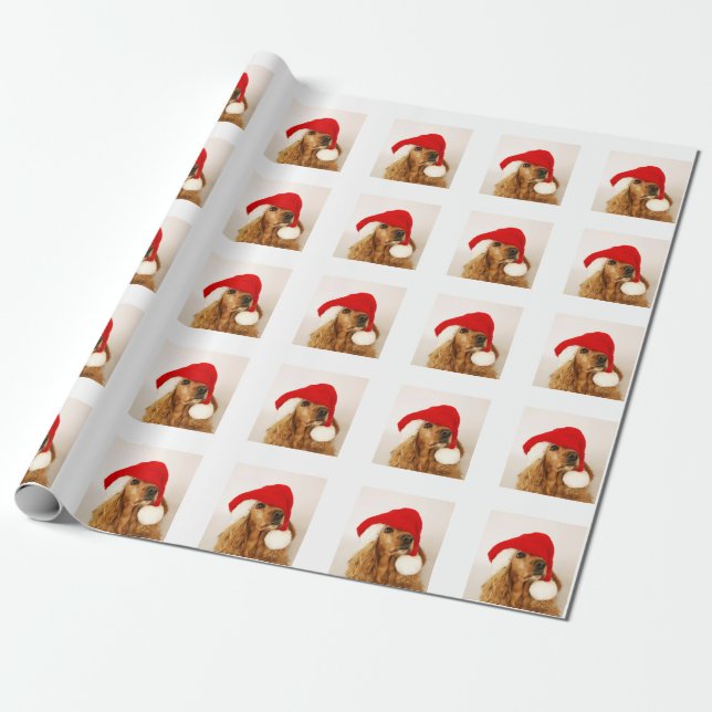 Presente Papel de envolvimento do Natal de cocker spaniel (Desenrolado)