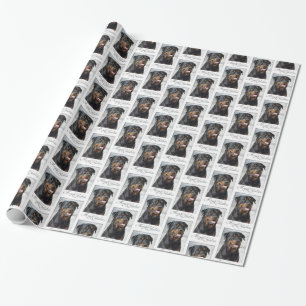 Presente Papel de envolvimento do Natal de Rottweiler