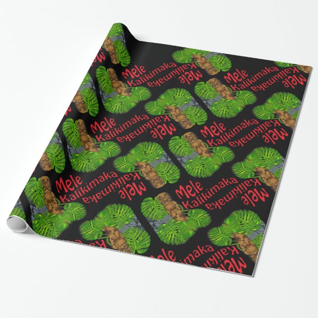 Presente Papel de envolvimento do Natal de Tiki Mele (Desenrolado)