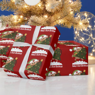 Presente Papel de envolvimento do Natal do bebê primeiro