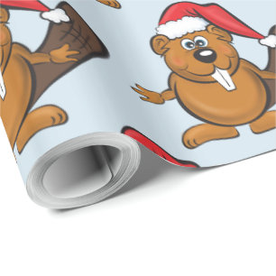 Presente Papel de envolvimento do Natal do castor