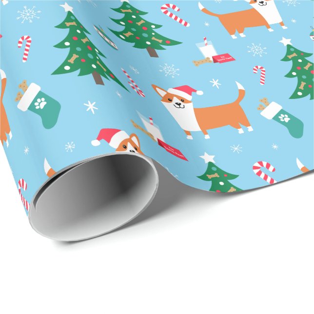 Presente Papel de envolvimento do Natal do Corgi de Galês (Ponta do rolo)