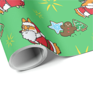 Presente Papel de envolvimento do Natal do Corgi do papai
