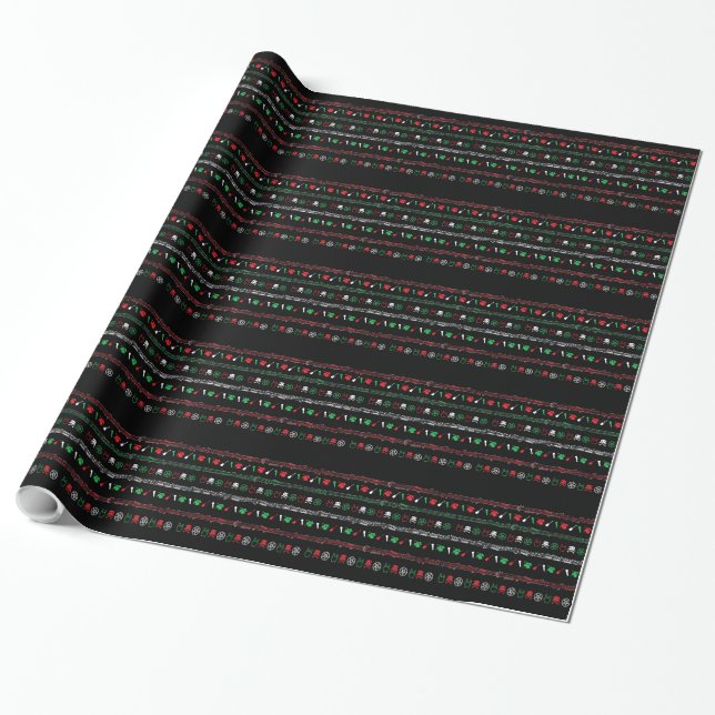 Presente Papel de envolvimento do Natal do metal (Desenrolado)
