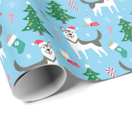 Presente Papel de envolvimento do Natal do rouco Siberian