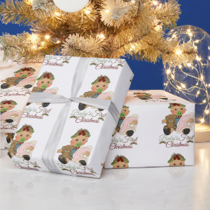 Presente Papel de envolvimento do Natal dos bebés primeiro